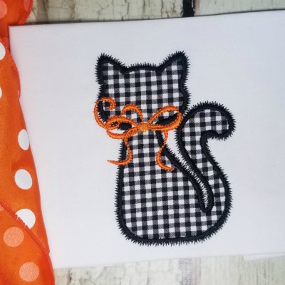 halloween cat applique design